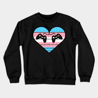 Transgender Heart Game Controllers Gaming Trans Pride Gamer Crewneck Sweatshirt